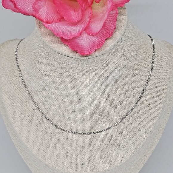 RCI 14K White Gold 1 mm Wheat Chain 16" 2.68 Grams Turkey - Picture 10 of 12